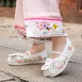Traditional Chinese embroidered Hanfu shoes with cute rabbit and strawberry design - 25 / White Purple