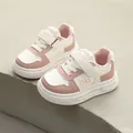 Stylish pink and white children's thick-soled sports sneakers for boys and girls - Size 22 / Insole Length 13.5cm / Pink