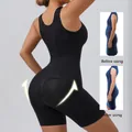 Seamless plus size full body shapewear bodysuit with tummy control and butt lift effect - 3XL / Top And Bottom / Black