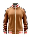 Herren Sportjacke mit Stehkragen und ikonischem Streifendesign an den Ärmeln. - S / Oberteile / Kaffeebraun