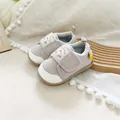 Bequeme hellgraue Lauflernschuhe mit weicher Sohle und verstellbarem Klettverschluss - Größe 13.0 (13.0cm) / Reisgrau (Auto)