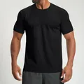 Men's black quick-dry athletic T-shirt with breathable crew neck design for gym workout - S / Tops / Premium Black