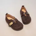 Confortables chaussures Birkenstock marron foncé pour enfants avec bride en cuir. - Taille 22 Longueur Intérieure 14.0cm / Marron