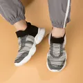 Παιδικά παπούτσια Flyknit κάλτσα σε άσπρο-μαύρο χρώμα με χοντρή λευκή σόλα - 26 / Χακί Γκρι