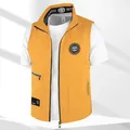 Lightweight yellow outdoor waterproof vest with full zipper for hiking and sports - S / Tops / Yellow (889)