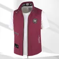 Lightweight burgundy casual outdoor sports vest with waterproof fabric and zipper - S / Tops / Purplish Red (889)