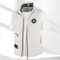Lightweight off-white waterproof sports vest for outdoor leisure with full zipper closure - S / Tops / White (889)