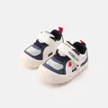 Toddler soft-sole sneakers in white and navy for boys and girls ages 10 months to 3 years - Size 16 (Inner Length 12.5cm) / Blue