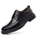 Elegante schwarze Business-Lederschuhe für Herren mit warmem Plüschfutter für den Winter - 37 / Gefütterter Stil / Schwarz