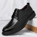 Premium-Business-Schuhe für Herren in Schwarz mit 6 cm Erhöhung und warmem Fleece-Futter - 37 / 6cm Größensteigernder Plüschgefütterter Stil / Schwarz
