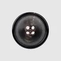 Premium dunkelbrauner Hornknopf mit vier Löchern für hochwertige Mäntel und Kleidung - Rund 22L (14.0MM) / DB# Farbe