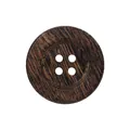 Hochwertiger runder Knopf aus Ebenholz mit Vierloch-Design für Kleidung und Mäntel - 11.5mm / Dunkelbraun
