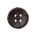 High-quality dark brown genuine cowhide 4-hole button with elegant cross decorative carving - 15.0mm (24L) / Dark Brown (Color 4#)