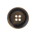 Botón redondo de estilo cuerno premium con diseño acanalado para abrigos y chaquetas - 14mm (22L) / Marrón Oscuro