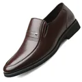 Chaussures de ville en cuir marron foncé pour homme avec semelle souple et emblème métal - 38 / Style Toutes Saisons / Marron