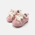 Pink retro toddler sneakers with floral laces and soft soles for girls aged 10m-6y - Size 30 (Inner Length 19cm) / Pink Casual Shoes