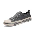Baskets en toile grise pour hommes avec un design à lacets respirant et élégant - 38 / Noir Carbone Beige