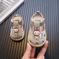 Sandalias de paseo con punta cerrada para bebés con suela blanda y conejo de dibujos animados. - 11.5cm (Talla 16) / Verde