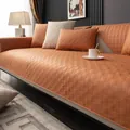 Modern orange waterproof tech cloth sofa cover mat with anti-slip textured pattern - 90*260cm / Green A-Honey Orange