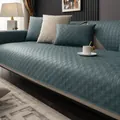Modern waterproof teal tech fabric sofa cover protector with checkered texture - 50*70cm / Dark Green