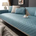 Premium light blue waterproof tech cloth sofa cover with modern quilted pattern - 50*70cm / Light Blue