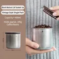 Vintage stainless steel airtight canister with walnut lid, 400ml coffee storage - Distressed Style / Small (400ml)