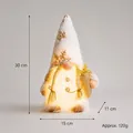 Glowing white Christmas gnome plush doll with golden snowflake hat, 30cm height - Glowing Long-Bearded Gnome Doll (Gift Box)