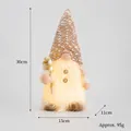 Gnomo di Natale luminoso in peluche con paillettes, barba lunga e bastoncino di zucchero - Gnomo luminoso con barba lunga (Bastoncino di zucchero)