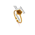 Detailed gold-toned rose flower adjustable ring with 0.8cm and 1.8cm dimension labels - Adjustable Open / Realistic Rose Style (G5058238)
