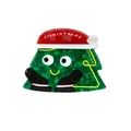 Pinza para el pelo con forma de árbol de Navidad verde y gorro de Papá Noel rojo - Árbol de Navidad