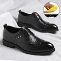 Chaussures en cuir formelles noires pour hommes avec demi-semelle rehaussante de 1,2 cm - 37 / Noir (avec demi-semelle réhaussante de 1,2 cm)