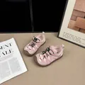 Breathable pink mesh sneakers for children with convenient adjustable lace toggles - 28 (Inner Length 17.5cm) / Pink