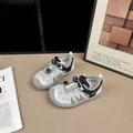 Grey and white breathable mesh sneakers for kids featuring easy adjustable toggles - 28 (Inner Length 17.5cm) / Gray