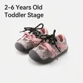 Pink and grey breathable children's sports shoes for toddlers aged 2 to 6 years - Size 22 (Inner Length 14.0cm) / Pink