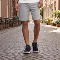 Men's casual waffle knit loose fit grey shorts designed for summer outdoor styling - S / Top And Bottom / Gray