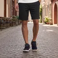 Men's summer casual black checkered shorts in a loose fit for outdoor sports style - S / Top And Bottom / Black