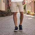 Stylish men's summer casual waffle textured shorts in beige loose fit for comfort - S / Top And Bottom / Khaki