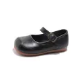 Classic black British style Mary Jane shoes for girls featuring soft soles and buckle - Size 21 (Inner length 13.5CM) / Black