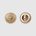 High-end vintage brass buttons featuring engraved anchor design for shirts and jackets - 10mm / Vintage Gold