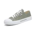 Sneakers da uomo in tela verde oliva, scarpe casual basse con lacci in stile vintage - 39 / verde foresta