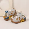 Chaussures de marche respirantes en maille pour tout-petits avec bande velcro et semelle - Taille 22 (Longueur intérieure 14cm) / Kaki