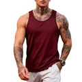 Men's slim-fit quick-dry gym tank top in burgundy for fitness training - S / Tops / Burgundy