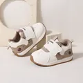 Comfortable cartoon baby walking shoes with soft soles and velcro straps for toddlers - Size 19 (Inner Length 13.5cm) / Khaki