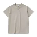 Heavyweight cotton oversized men's t-shirt in khaki, front view on white background - Light Apricot