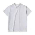 Classic oversized heavyweight grey cotton t-shirt for men, presented in a clean flat lay style - Grayish White