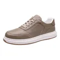 Ανδρικά καφέ casual sneakers από γνήσιο δέρμα βοδιού, στυλ για άνοιξη και φθινόπωρο - 38 / Γκρι Ανοιξιάτικο Φθινοπωρινό Στυλ