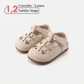 Zapatos beige calados de suela blanda para bebés con edades de 7 meses hasta los 3 años - Beige