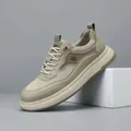 Baskets respirantes en maille kaki pour hommes avec semelle épaisse et style sport - 38 / Abricot