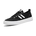 Stilvolle klassische schwarz-weiß gestreifte Herren Low-Top Schnür-Canvas-Sneaker - 38 / Schwarz Weiß