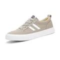 Stylische khakifarbene Herren-Canvas-Sneaker mit weißen Streifen und Schnürung für die Freizeit - 38 / Khaki